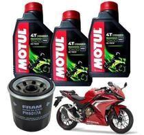 Kit troca de óleo cbr 500r filtro fram óleo 5100 10w30