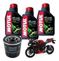 Kit troca de óleo cbr 600rr filtro fram óleo 5100 10w30