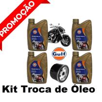 Kit Troca De Óleo Gulf 15W50 100% Sintético Boulevard M1500