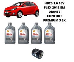 Kit troca de oleo hyundai hb20 1.6 16v 2012 em diante shell