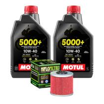 Kit Troca de Óleo Motor 2 Litros Motul 5000 10w40 Semi Sintético + Filtro Hiflo HF566 Kymco Downtown 300i 350i