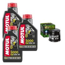 Kit Troca de Óleo Motor 3 Litros Motul 5000 10w30 Semi Sintético + Filtro Hiflo HF204 Shadow 750, Cb/Cbr 650f, Transalp Kit Troca de Óleo Motor 3 Litros Motul 5000 10w30 Semi Sintético + Filtro Hiflo HF204 Shadow 750, Cb/Cbr 650f, Transalp