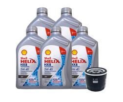 Kit Troca De Oleo Motor Vw Audi Shell Helix Hx8 5w40 Av