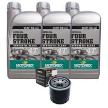 Kit Troca de Óleo MOTOREX 15W50 3 Litros + Filtro de Óleo VEDAMOTORS - BMW F700GS 13-18 - F 800R - F 800GS (GS ADV)
