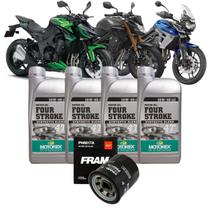 Kit Troca de Óleo Motorex 4 Litros e Filtro Fram Ph6017a - CB 500 Hornet Nc 750x Tiger Z1000 Zx-10r Zx-6r