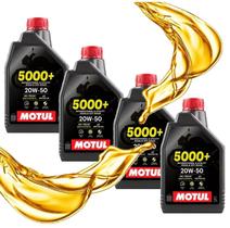 Kit Troca de Óleo Motul 5000 20w50 Semissintético 4 Litros