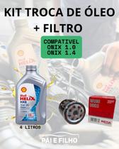 Kit Troca de Óleo Onix Shell Helix HX8 5W30 Filtro 1.0 1.4 Flex 2013 a 2022