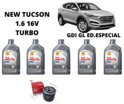 Kit troca de oleo tucson 1.6 16v 2017 em diante shell
