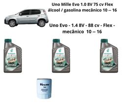 KIT TROCA DE OLEO UNO 1.0 1.4 8v 2010 à 2016 SELENIA KIT TROCA DE OLEO UNO 1.0 1.4 8v 2010 à 2016 SELENIA