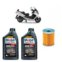 Kit TROCA E Óleo 20w50 mobil Dafra Maxsym 400i burgman 400