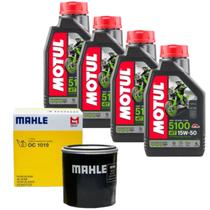 Kit Troca Óleo 4l Motul 5100 15W50 + Filtro Metal Leve Kit Troca Óleo 4l Motul 5100 15W50 + Filtro Metal Leve