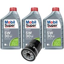 Kit Troca Oleo 5W30 Mobil Motor Fiat Fire 1.0 1.4 8v EVO Palio Novo Uno Fiorino Strada Doblo Siena Punto 2010/ em diante