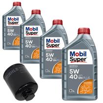 Kit Troca Oleo 5w40 Sintético Mobil X3 VW Kombi 1.4 Flex Gol Voyage Saveiro Fox G5 G6 G7 2006/ em diante Original