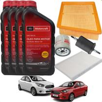 Kit Troca Óleo Completo Filtro De Óleo Filtro Cabine Filtro De Ar Ford Ka 5w20 Síntético