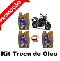 Kit Troca Óleo Filtro Gulf 10W40 100% Sintético Yamaha Mt07