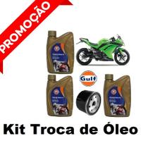 Kit Troca Óleo Gulf 15W50 100% Sintético Kawasaki Ninja 300