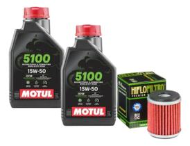 Kit Troca Óleo Motul 5100 15w50 2l + Filtro De Óleo Hiflo
