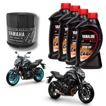 Kit Troca Óleo Yamalube 20w50 Filtro Original Yamaha Mt03 Mt07 Mt09 Xj6 Fz6
