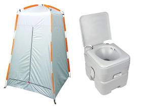 Kit Trocador/Banheiro Para Camping Pampa - Nautika + Vaso Sanitário Portátil 20 Litros - Kala