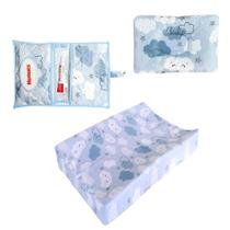 Kit Trocador Impermeável + Porta Fralda Lenço Pomada + Travesseiro Anatômico 03 Peças Kit Trocador Impermeável + Porta Fralda Lenço Pomada + Travesseiro Anatômico 03 Peças