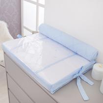 Kit Trocador Reto Para Cômoda com Rolinho Azul Bebe