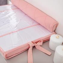 Kit Trocador Reto Para Cômoda com Rolinho Rose