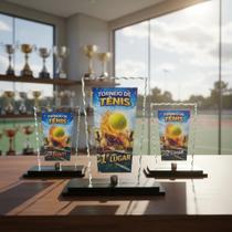 Kit Troféu De Vidro Tênis Premiação Completa Com Base Em Mdf Kit Troféu De Vidro Tênis Premiação Completa Com Base Em Mdf
