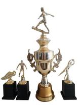 Kit Trofeu e Barato Modelos Originais Festa Campeonato - Brasil Gold