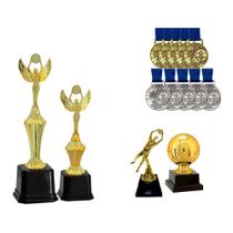 Kit Troféus e Medalhas Premiação Melhores Do Campeonato Kit Troféus e Medalhas Premiação Melhores Do Campeonato