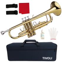 Kit Trompete Tivoli Si Bemol Bb Laqueado Estojo Case Luxo
