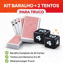 Kit Truco com Tentos Marcadores + Baralho 54 Cartas Kit Truco com Tentos Marcadores + Baralho 54 Cartas