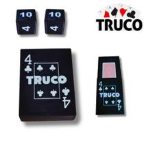 Kit Truco Completo com Baralho completo + Dados (marcadores) + Porta-Cartas - Jogo de Mesa