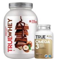 Kit True Whey Chocolate Avela 837g + Ômega 3 1000mg 180 Caps