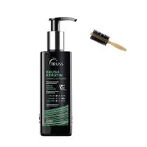 Kit truss brush leave-in reconstrutor 250ml e mq escova beauty madeira basic daily wood