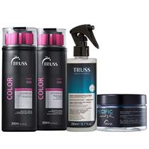 Kit Truss Color - Shampoo 300ml + Condicionador 300ml + Uso Obrigatório Spray 260ml + Máscara Specific 180g Kit Truss Color - Shampoo 300ml + Condicionador 300ml + Uso Obrigatório Spray 260ml + Máscara Specific 180g