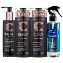 Kit Truss Curly - Shampoo 300ml + Condicionador 300ml + Leave-in Fix 250ml + Frizz Zero 260ml Kit Truss Curly - Shampoo 300ml + Condicionador 300ml + Leave-in Fix 250ml + Frizz Zero 260ml