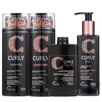 Kit Truss Curly - Shampoo 300ml + Condicionador 300ml + Leave-In Twist 650ml + Leave-In Fix 250ml Kit Truss Curly - Shampoo 300ml + Condicionador 300ml + Leave-In Twist 650ml + Leave-In Fix 250ml