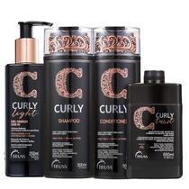 Kit Truss Curly - Shampoo 300ml + Condicionador 300ml + Leave-In Twist 650ml + Leave-In Light 250ml Kit Truss Curly - Shampoo 300ml + Condicionador 300ml + Leave-In Twist 650ml + Leave-In Light 250ml