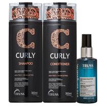 Kit Truss Curly - Shampoo 300ml + Condicionador 300ml + Uso Obrigatório Óleo 60ml