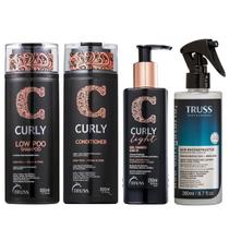 Kit Truss Curly - Shampoo Low-Poo 300ml + Condicionador 300ml + Leave-In Fix 250ml + Uso Obrigatório 260ml Kit Truss Curly - Shampoo Low-Poo 300ml + Condicionador 300ml + Leave-In Fix 250ml + Uso Obrigatório 260ml