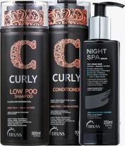 Kit Truss Curly - Shampoo Low-Poo 300ml + Condicionador 300ml + Leave-In Night Spa 250ml Kit Truss Curly - Shampoo Low-Poo 300ml + Condicionador 300ml + Leave-In Night Spa 250ml