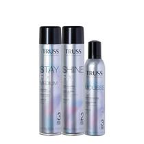 Kit Truss Fix Mousse Modelador Medium e Shine Fix Spray de Brilho (3 produtos)