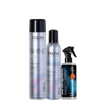 Kit Truss Fix Mousse Modelador Shine Spray de Brilho e Uso Obrigatório (3 produtos)