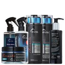 Kit Truss Miracle - Shampoo 300ml + Condicionador 300ml + Máscara 200g + Night Spa 250ml + Frizz Zero Spray 260ml + Uso Obrigatório Spray 260ml