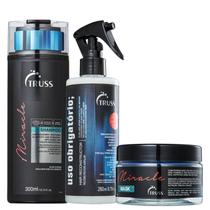Kit Truss Miracle - Shampoo 300ml + Máscara 200g + Uso Obrigatório Spray 260ml