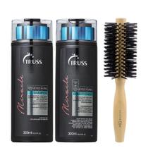 Kit truss miracle shampoo condicionador e mq escova beauty madeira basic daily wood