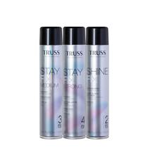 Kit Truss Modelador Medium Strong e Shine Fix Spray de Brilho (3 produtos)