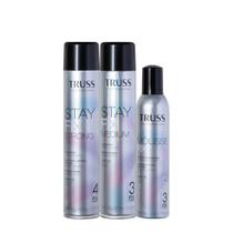 Kit Truss Mousse Fix Mousse Modelador Stay Fix Strong e Medium (3 produtos)