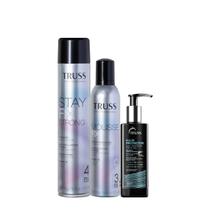 Kit Truss Mousse Fix Mousse Modelador Stay Fix Strong Fixador Forte e Hair Protector (3 produtos)