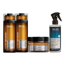 Kit Truss Nutri Infusion - Shampoo 300ml + Condicionador 300ml + Máscara 180g + Uso Obrigatório Spray 260ml Kit Truss Nutri Infusion - Shampoo 300ml + Condicionador 300ml + Máscara 180g + Uso Obrigatório Spray 260ml